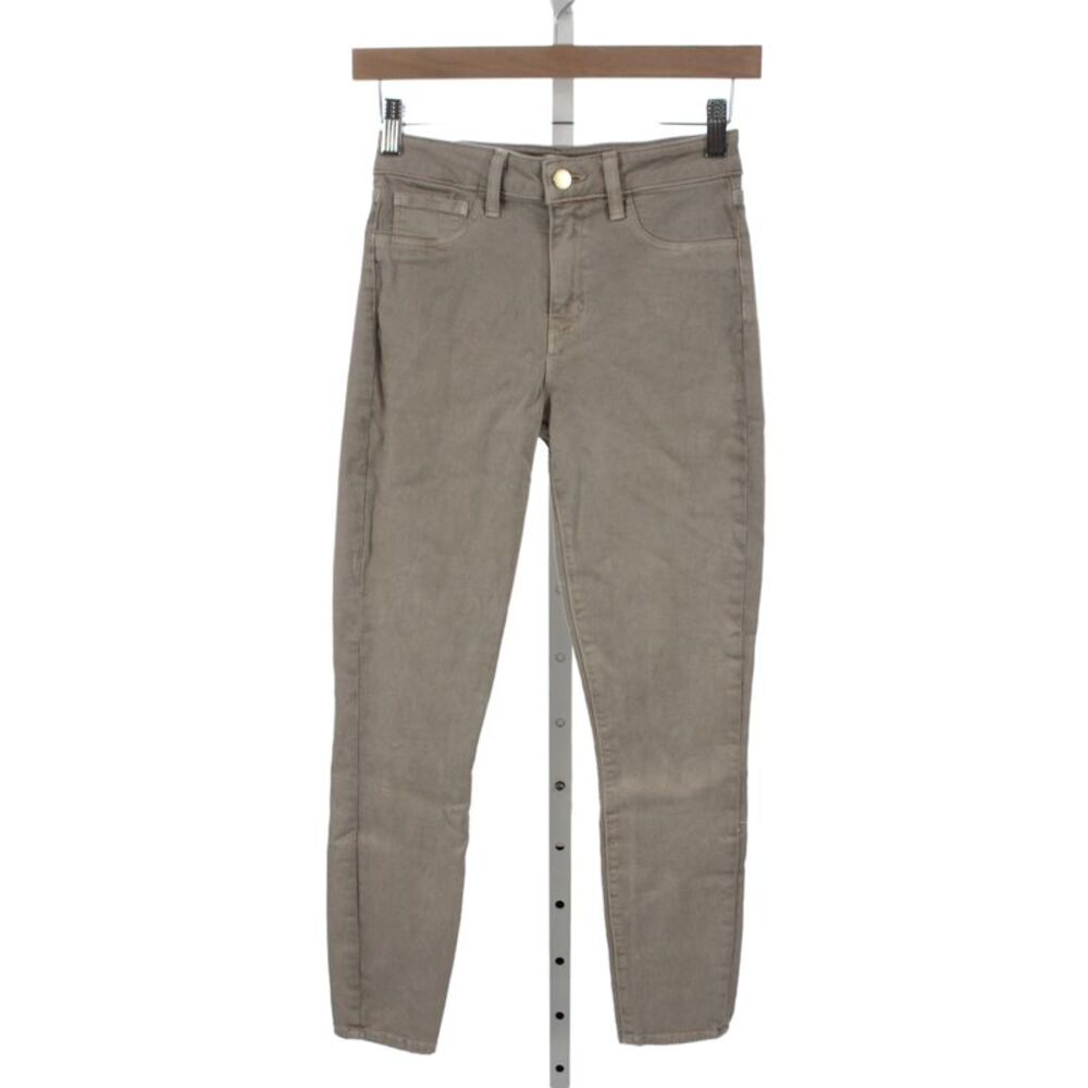 L'Agence Women Skinny Jeans Beige Cotton Button Size 25